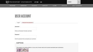 User account | Davenport University