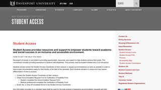 Student Access | Davenport University