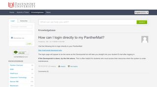 How can I login directly to my PantherMail? - Powered by Kayako Help ...