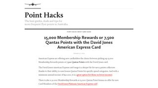 David Jones American Express Card - Point Hacks review
