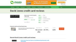 Customer reviews of David Jones credit card - Mozo