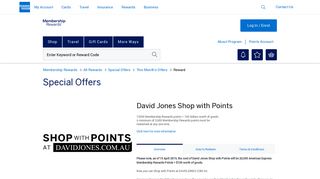 David Jones David Jones Shop with Points Membership Rewards®