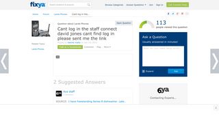 Cant log in the staff connect david jones cant find log in - Fixya