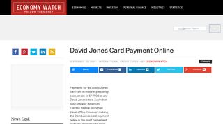 David Jones Card Payment Online | Economy Watch