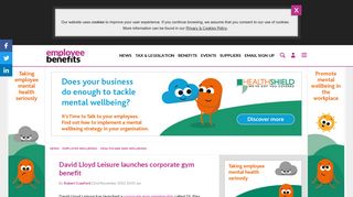 David Lloyd Leisure launches corporate gym ... - Employee Benefits