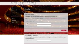 David H. Koch Theater - Login