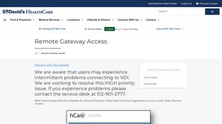 Remote Gateway Access | St. David's HealthCare