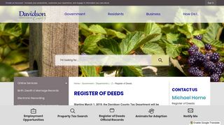 Register of Deeds | Davidson County, NC