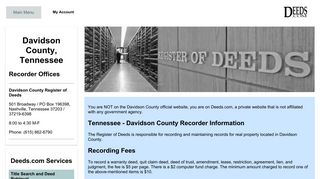 Davidson County Recorder Information Tennessee - Deeds.com