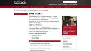 For Students - Davidson College
