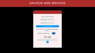 Davison Web Services Unavailable