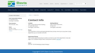 Contact Info - Davis County