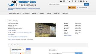 Montgomery County Public Libraries - Davis Library - Bethesda