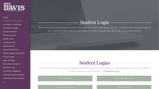 student login portal - My Davis