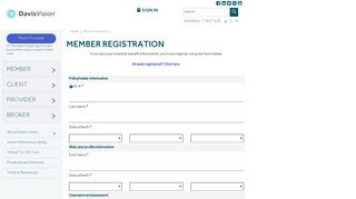 Member Registration - Davis Vision