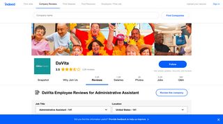 Working as an Administrative Assistant at DaVita: Employee Reviews ...