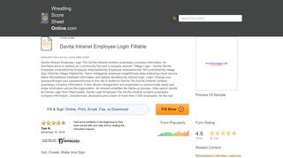 Davita Intranet Employee Login Fill Online, Printable, Fillable, Blank ...