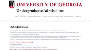 UGA myStatus Login