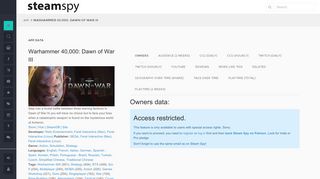 Warhammer 40,000: Dawn of War III - SteamSpy - All the data and ...