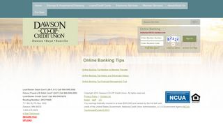 Online Banking Tips :: Dawson Co-op Credit Union