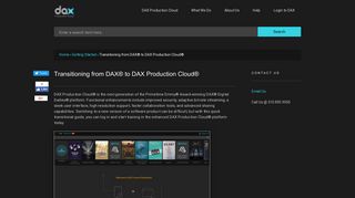 DAX Production Cloud | Transitioning from DAX® to DAX Productio...