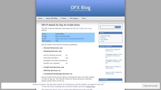 OFX FI details for Day Air Credit Union | OFX Blog