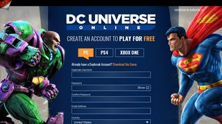 DC Universe Online: Register