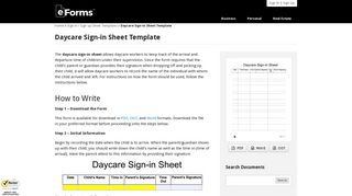 Daycare Sign-in Sheet Template | eForms – Free Fillable Forms