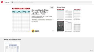 Daycare Sign In Sheet Template, Weekly (MF) - Pinterest