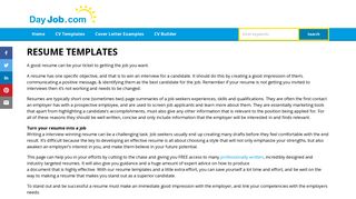 free resume templates, resume examples, samples, CV ... - DayJob.com