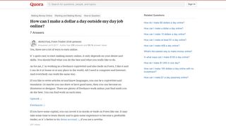 How to make a dollar a day outside my day job online - Quora