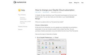 How to change your Daylite Cloud subscription Daylite - Marketcircle