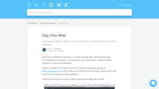 Day One Web | Day One Help
