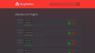 dayrep.com passwords - BugMeNot