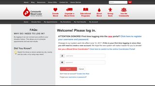 Login Page - Dayton - Donor Portal
