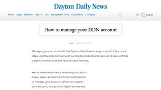 How to manage your DDN account - MyDaytonDailyNews.com