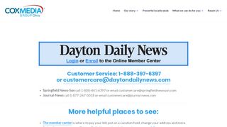 Dayton Daily News Help Center - Delivery issues and account help