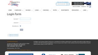 Login form - Firefighters and Company Federal Credit Union