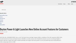 Dayton Power & Light Launches New Online Account ... - AP News