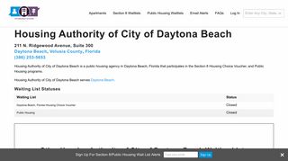 Housing Authority of City of Daytona Beach, FL | Section 8 and Public ...