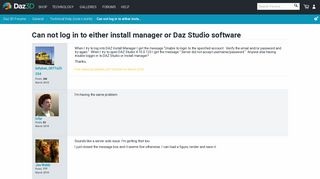 Can not log in to either install manager or Daz Studio software ...