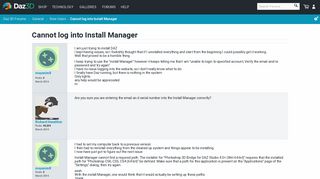 Cannot log into Install Manager - Daz 3D Forums