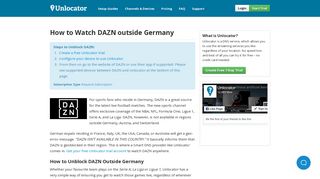 How to Watch DAZN outside Germany - Unlocator