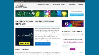 Dazzle Casino: 10 Free Spins No Deposit! - New No Deposit Casino
