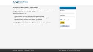 D&B Family Tree Portal - Login
