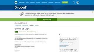 External DB Login | Drupal.org