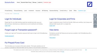 Customer Login - Deutsche Bank