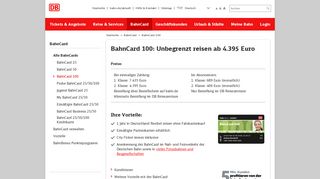 BahnCard 100: 12 Monate ticketlos reisen - Deutsche Bahn