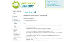 Homework | Westwood Academy