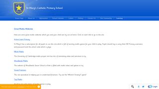 St Mary's Catholic Primary School - Maths Links